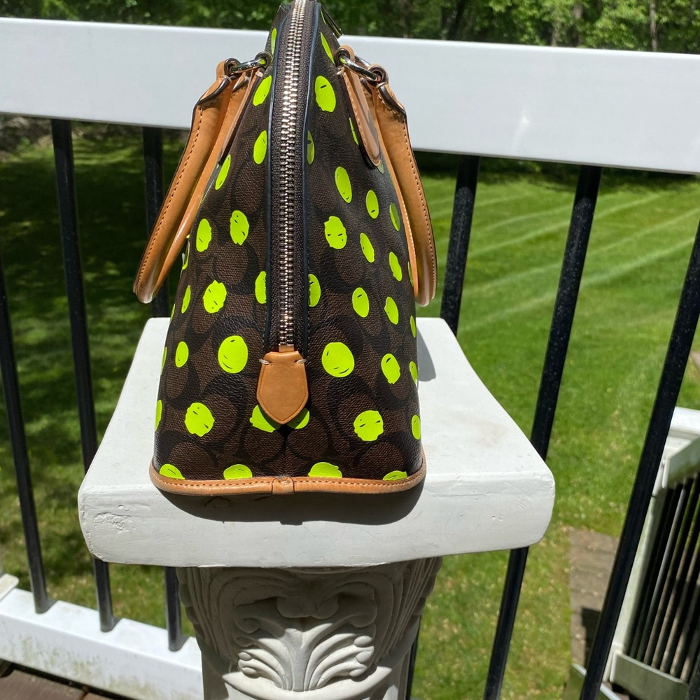Coach Cora Neon Polka Dot Bag - Like New! - Picture 3 of 12